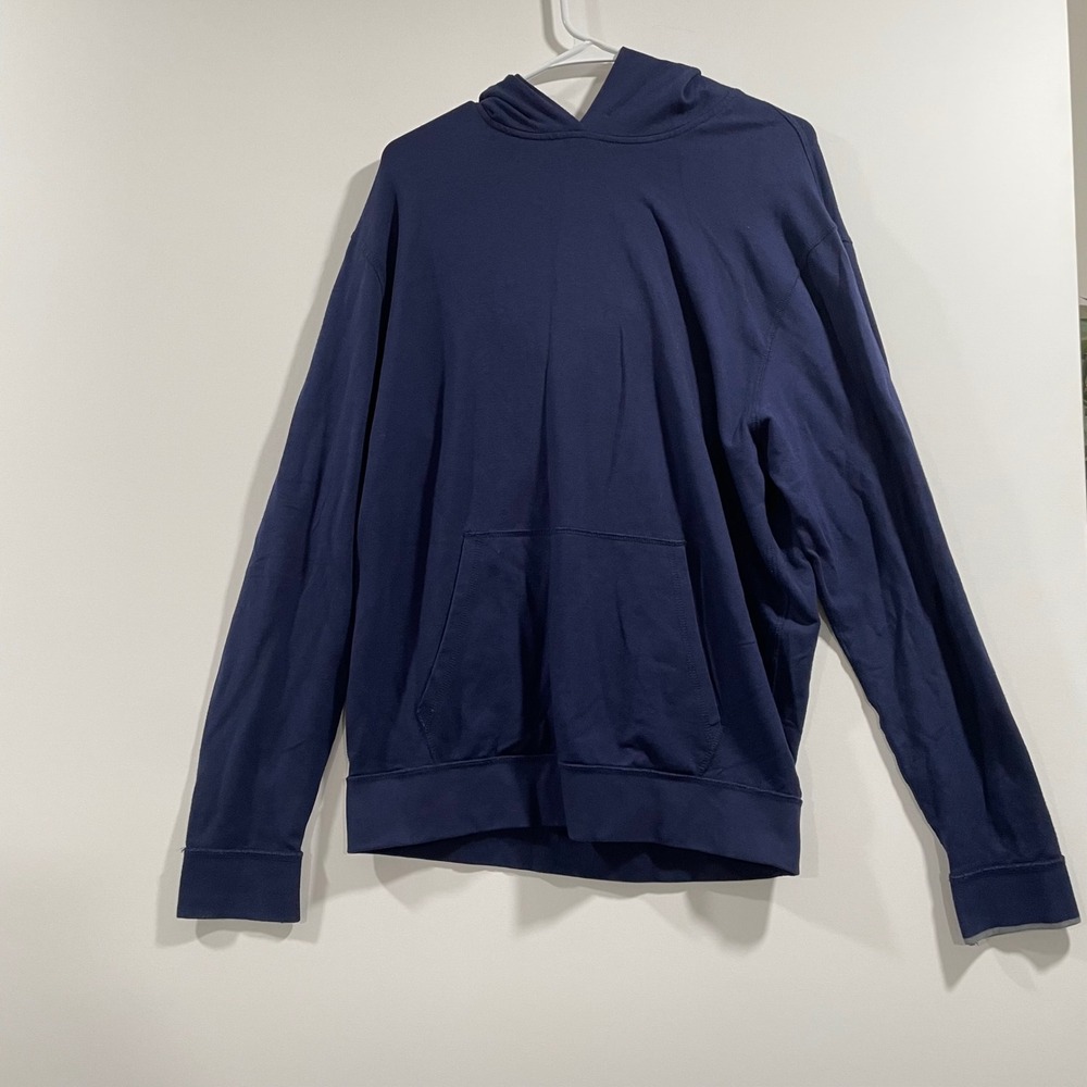 Greyson‎ Mens Navy Blue Long Sleeve Kangaroo Pocket Heavy Hoodie Size M